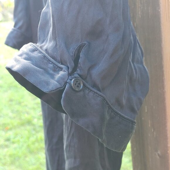 Le Chateau Black Silk Button Up Shirt Women's Size Large - Picture 7 of 8